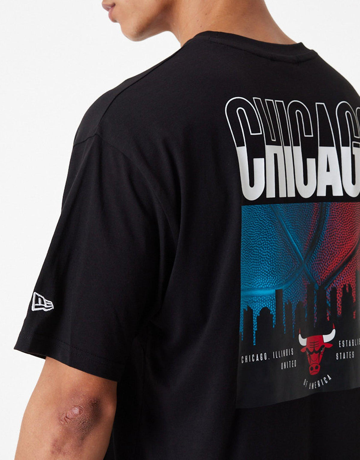 טי שירט גרפית אוברסייז Chicago Bulls City | גברים