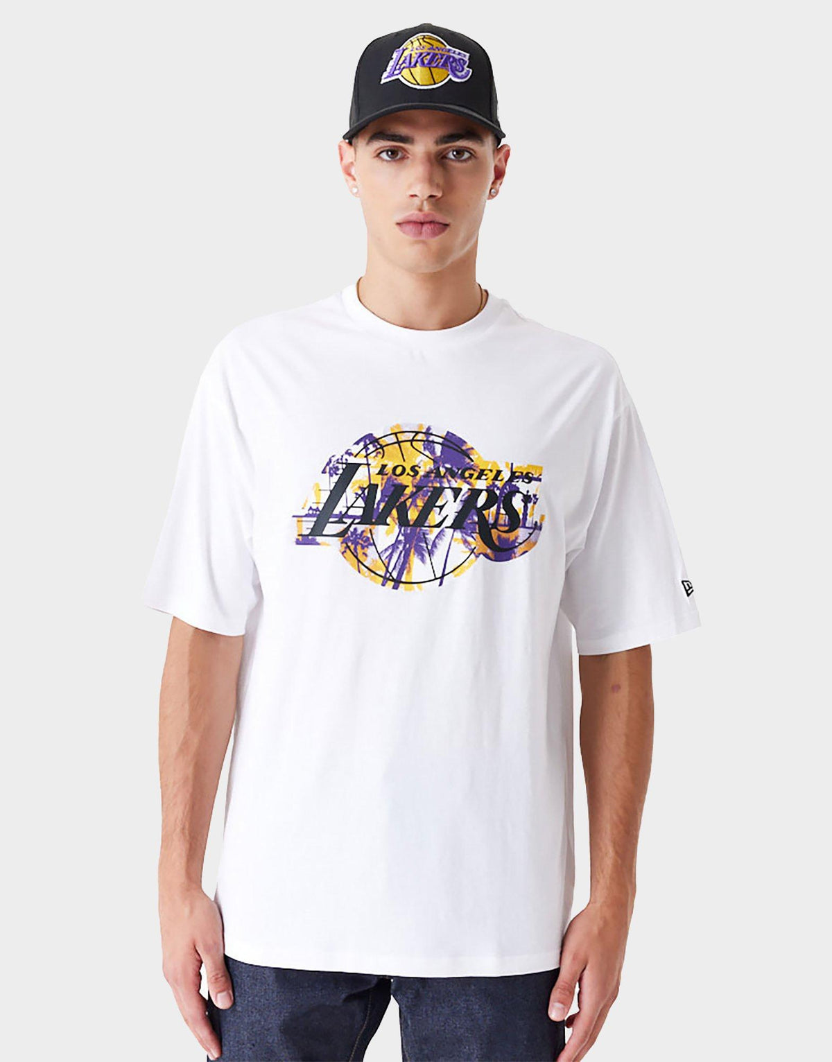 טי שירט גרפית אוברסייז LA Lakers Infill | גברים