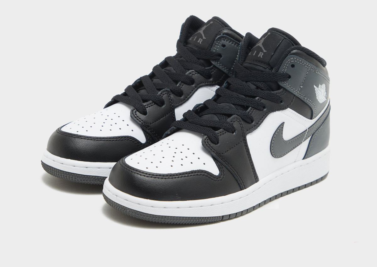 סניקרס Air Jordan 1 Mid Black White Iron Grey | ג'וניורס