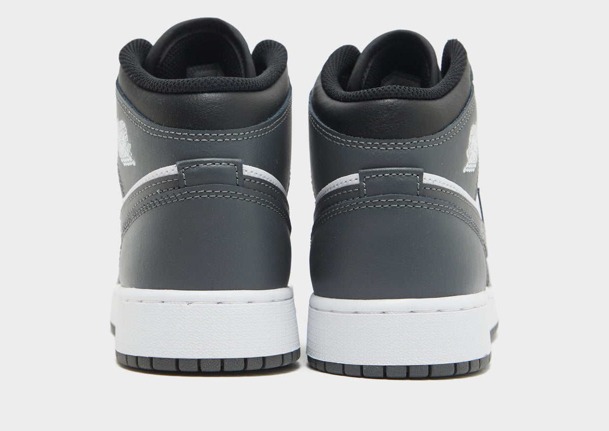 סניקרס Air Jordan 1 Mid Black White Iron Grey | ג'וניורס